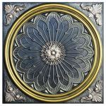 Decorative Ceiling Tiles - Rose Window V - FAD Hand Painted Ceiling Tile 24 in X 24 in - #CTF-007-5