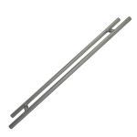WoodnLite Doors & Sidelites - 84″ Ladder Pull With 72 ” Center To Center Posts - Brushed Stainless