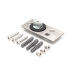 WoodnLite Doors & Sidelites - Floor Mounted Pivot Fixed Spindle Free-Swing - Brushed Stainless