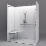 Freedom Showers By AP - 62 ⅝" x 32 ¼", ADA Roll In Shower, Center Drain - Model: APF6232BF5PC
