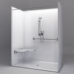 Freedom Showers By AP - 62" x 33", ADA Roll In Shower, Left Seat - Model: APFQ6233BFF875L