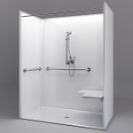 Freedom Showers By AP - 62" x 33", ADA Roll In Shower, Right Seat - Model: APFQ6233BFF875R