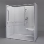 Freedom Showers By AP - 64" x 36", ADA Roll in Shower, Right Seat - Model: APF6436BF3PR
