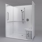 Freedom Showers By AP - ADA Roll In Shower, 63" x 36", 1-Piece, Center Drain - Model: APC6336BF1P