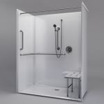 Freedom Showers By AP - ADA Roll In Shower, 63" x 39", 1-Piece, Center Drain - Model: APC6339BF1P