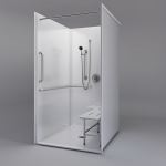 Freedom Showers By AP - 44" x 52" Title 24 Roll In Shower, 1-Piece, Center Drain - Model: APC4452BF1P