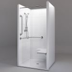 Freedom Showers By AP - 38 ½" x 37⅛", ADA Transfer Shower, Left Valve - Model: APFQ3838BF1PRRFL