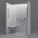 Freedom Showers By AP - 54" x 31" Freedom Barrier Free Shower, Right Drain - Model: APF5430BF5PR