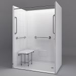 Freedom Showers By AP - 54" x 36" Freedom Accessible Shower, Right Drain - Model: APF5436BF5PR