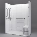 Freedom Showers By AP - 60" x 31" Freedom Accessible Showers, Left Drain - Model: APF6030BF5PL