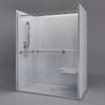 Freedom Showers By AP - 60" x 36" Freedom Accessible Shower, Right Seat - Model: APF6036BF1.25R