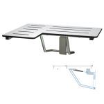 American Specialties, Inc. - 8206-SC-R Slow Close Folding Shower Seat, Solid Phenolic, White - L Shaped - Right Hand, ADA