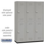 Salsbury Industries - 18" Wide Double Tier Heavy Duty Plastic Lockers - Model # 18-42368GRY