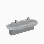 Sloan® - SloanStone® Solid Surface 2-Station Wall-Mounted Lavatory System Sink - ELS-42000