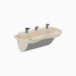 Sloan® - SloanStone® Solid Surface 2-Station Wall-Mounted Lavatory System Sink - ELS-72000