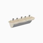 Sloan® - SloanStone® Solid Surface 3-Station Wall-Mounted Lavatory System Sink - ELS-73000