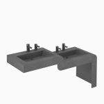Sloan® - SloanStone® Solid Surface 2-Station Wall-Mounted Waterfall Sink - ELWF-82000