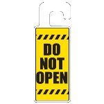 Seton Identification Products - Door Knob Hangers - Do Not Open With Hazard Lines - 2904D