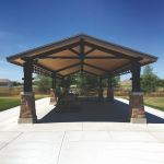 ICON Shelter Systems Inc. - Craftsman Gable Shelter with CC3-12 Quad Columns - CG20X44-9M-P4-30-105-30