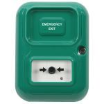 Safety Technology International, Inc. - Alert Point, stand alone alarm system, green with EMERGENCY EXIT label-AP-1-G-I