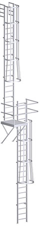 Roof Access Ladder with Intermediate Platform – U-390