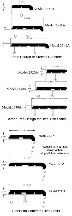 ULTRA 2500 Series Safety Nosings - New Concrete