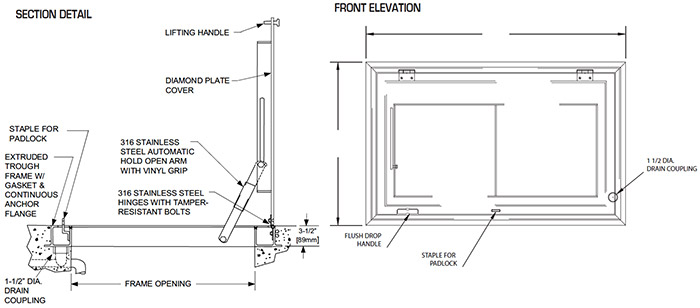 WB SRR-I 8600 Aluminum Security, Reservoir & Roof Hatch – Williams ...