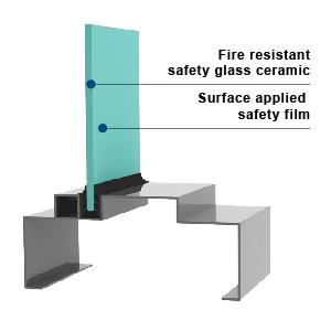 KERALITE FILMED 60 in VDS HM - Fire Rated Glass in VDS Hollow Metal Framing