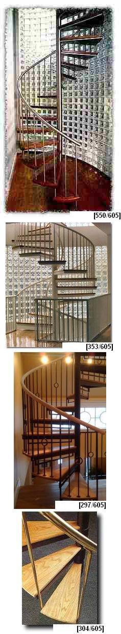 Metal and Wood Spiral Stairs