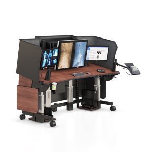 Medical Adjustable Radiology Workstation with Barco Nio Color Monitors ...