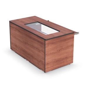 Recessed Monitor Computer Desk With Retractable Tray Afc