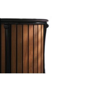 Public trash can - PLAINWELL - landscapeforms - wooden / aluminum