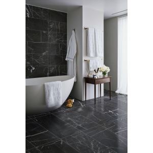 Ryker Black Leathered Marble Tile