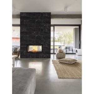 Ryker Black Leathered Marble Tile