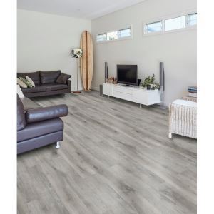 White Pewter Rigid Core Luxury Vinyl Plank - Cork Back