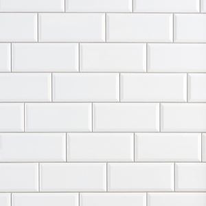 Festival Bright White Ice Beveled Ceramic Wall Tile - 100132448 – Floor ...