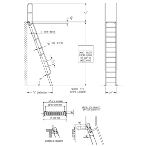 M75 – 75° Ships Ladder (Max 17') – Alaco Ladder Company - Sweets