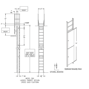 564-PRPC Parapet Return with Crossover Platform – Alaco Ladder Company ...