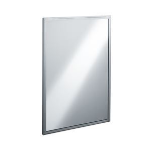 Stainless Steel Inter-Lok Angle Frame - Plate Glass Mirror with Shelf,  Variable Sizes - 0605 Series 