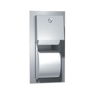 Toilet Tissue Holder with Hood (Double) - Recessed, Bright - 74022