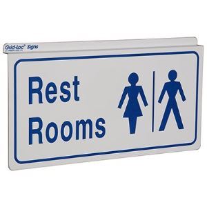 Restroom Signs Drop Ceiling Double Sided Signs 13942 Seton