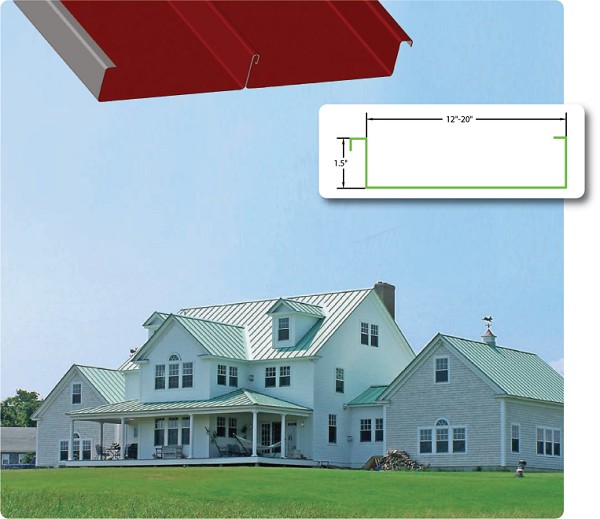 150SS 90° Mechanical Seam Metal Roofing System over Plywood Drexel